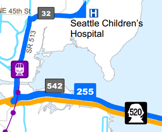 Alternative 1 Route 255. Map by Metro.
