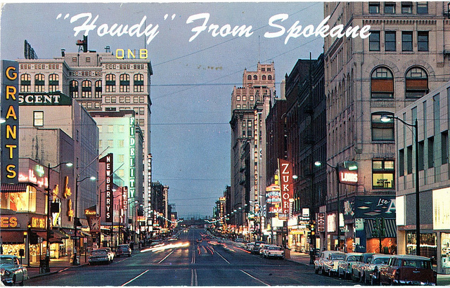 Downtown Spokane WA postcard