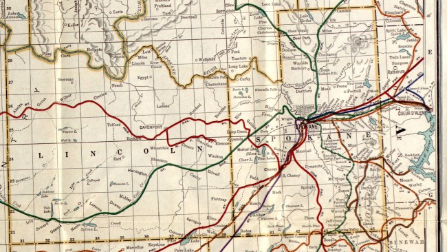1928 Washington Railroad Map Excerpt