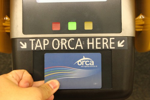 Tap your Husky Card on ORCA readers to "pay" for the ride.