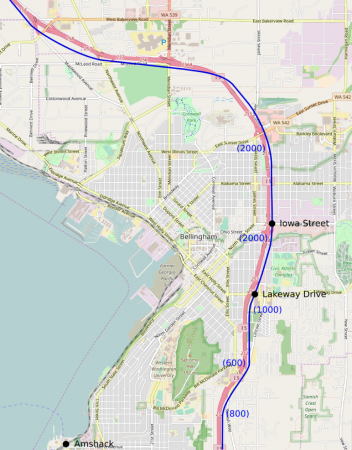 High Speed Rail through Bellingham via I-5