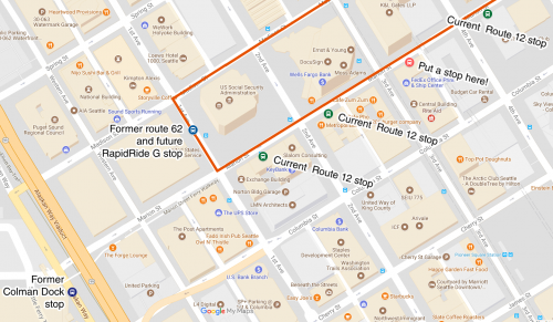 Map showing stops described in post