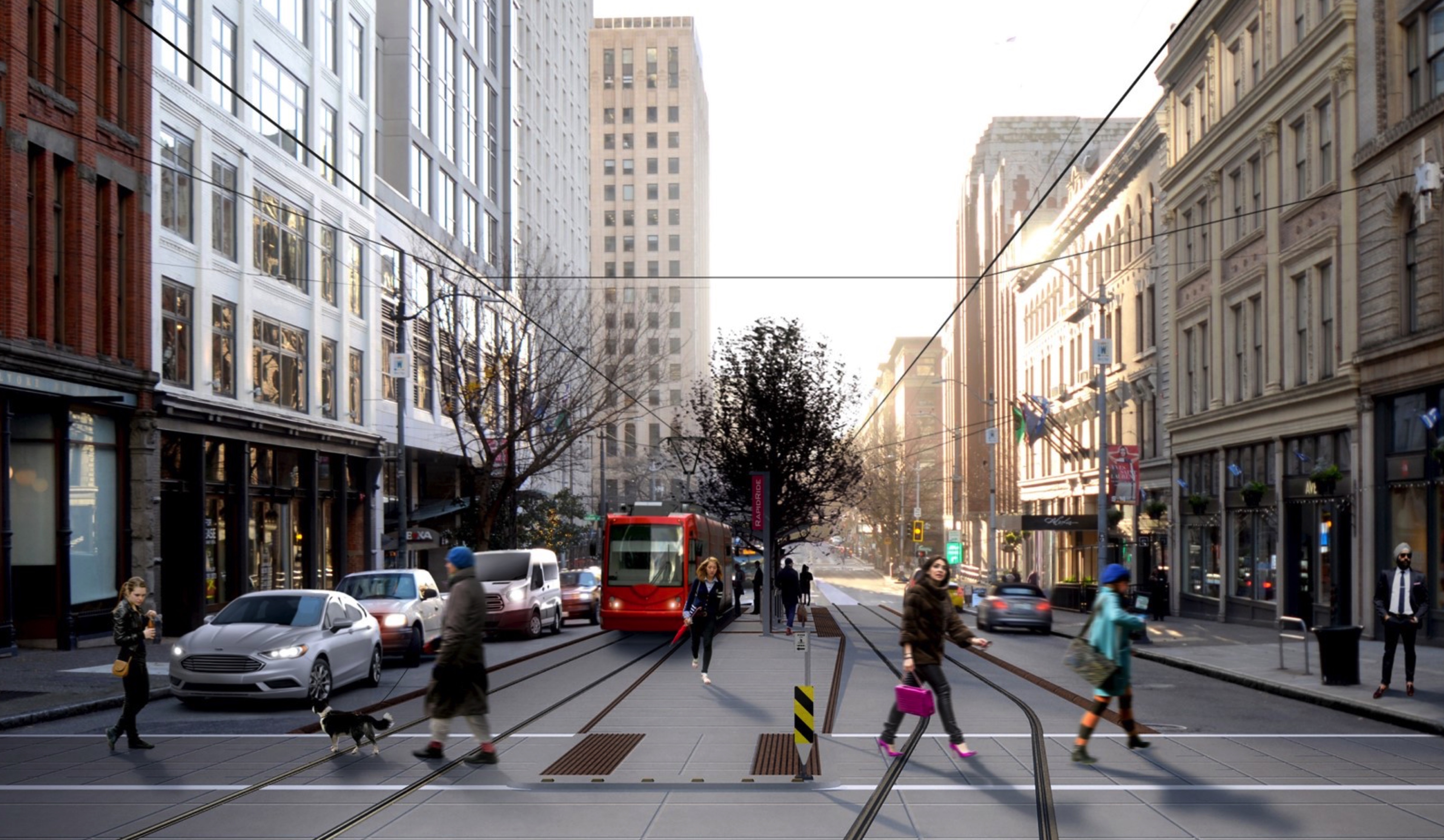 Rendering of the Center City Connector on First Avenue
