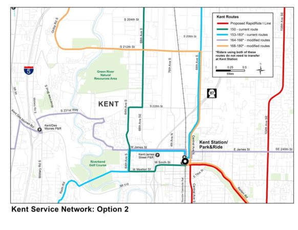 A map of proposed bus service in Kent.